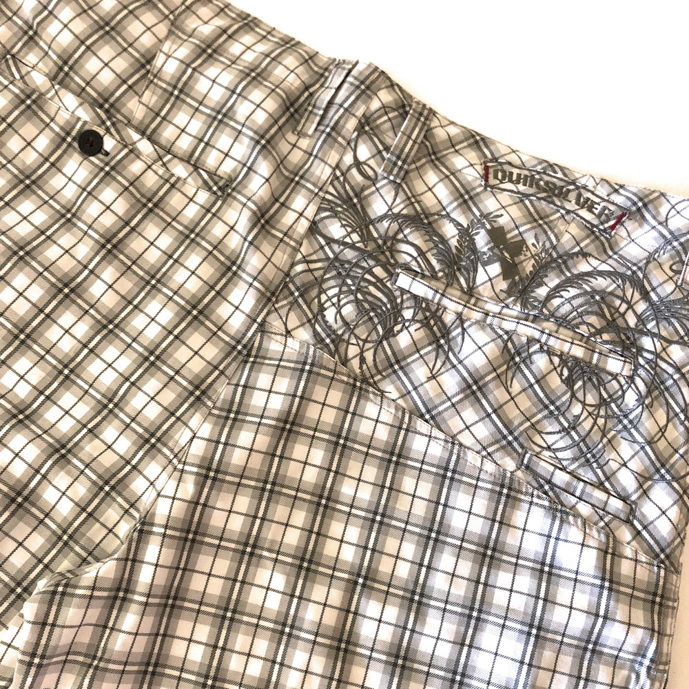 Mens Quicksilver Flat Front Plaid Shorts SIze 40